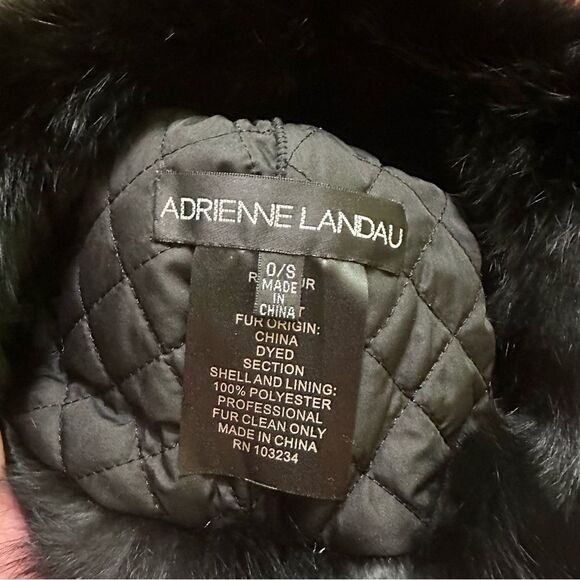 ADRIENNE LANDAU Real Fur Rabbit winter hat